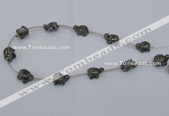 CPY560 15.5 inches 13*18mm tortoise pyrite gemstone beads