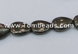 CPY577 15.5 inches 10*14mm flat teardrop pyrite gemstone beads