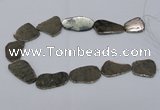 CPY586 15.5 inches 20*25mm - 30*40mm freeform pyrite gemstone beads