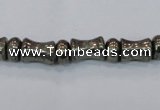 CPY590 15.5 inches 5*8mm - 8*11mm bone & rondelle pyrite beads