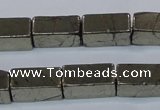 CPY593 15.5 inches 8*16mm cuboid pyrite gemstone beads