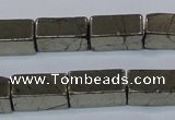 CPY593 15.5 inches 8*16mm cuboid pyrite gemstone beads