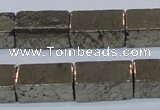 CPY594 15.5 inches 10*20mm cuboid pyrite gemstone beads