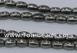 CPY596 15.5 inches 4*6mm rice pyrite gemstone beads wholesale