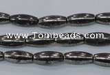 CPY600 15.5 inches 5*16mm rice pyrite gemstone beads wholesale