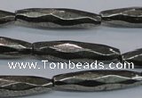 CPY604 15.5 inches 7*30mm faceted rice pyrite gemstone beads