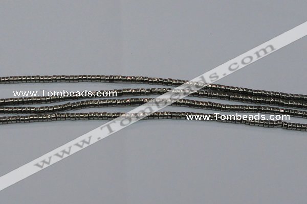 CPY606 15.5 inches 2*3mm heishi pyrite gemstone beads