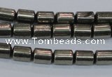 CPY608 15.5 inches 6*9mm tube pyrite gemstone beads