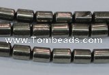 CPY608 15.5 inches 6*9mm tube pyrite gemstone beads