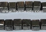 CPY613 15.5 inches 10*10mm cube pyrite gemstone beads