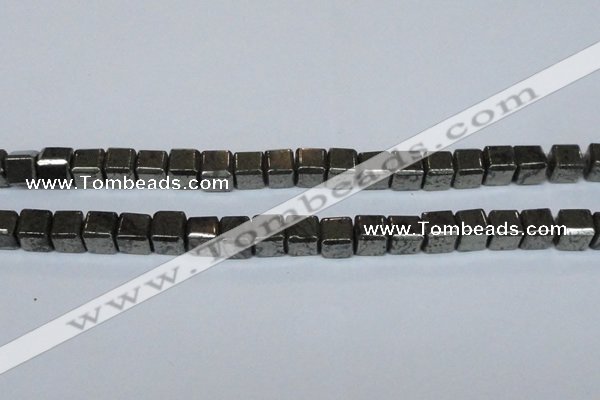 CPY613 15.5 inches 10*10mm cube pyrite gemstone beads