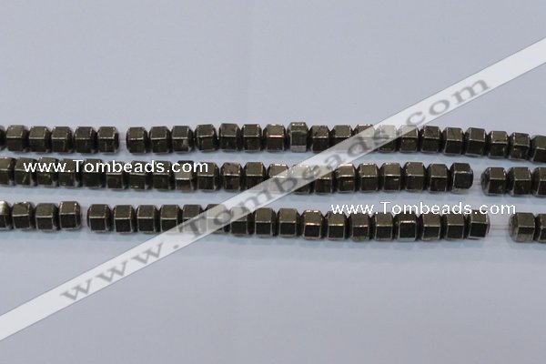 CPY618 15.5 inches 9*10mm pyrite gemstone beads