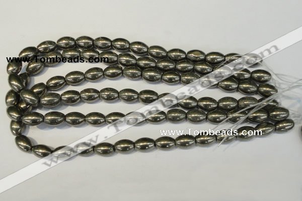 CPY62 15.5 inches 10*14mm rice pyrite gemstone beads wholesale