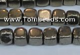 CPY620 15.5 inches 8*8mm cube pyrite gemstone beads