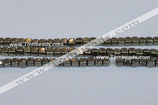 CPY620 15.5 inches 8*8mm cube pyrite gemstone beads