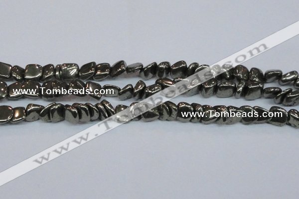 CPY623 15.5 inches 8*9mm - 9*10mm nuggets pyrite gemstone beads