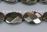 CPY633 15.5 inches 15*20mm faceted oval pyrite gemstone beads