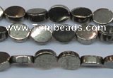 CPY640 15.5 inches 6*8mm oval pyrite gemstone beads wholesale