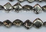 CPY647 15.5 inches 8*8mm diamond pyrite gemstone beads wholesale