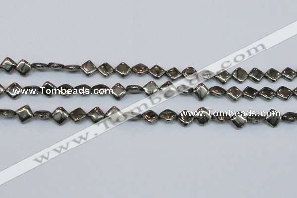 CPY647 15.5 inches 8*8mm diamond pyrite gemstone beads wholesale