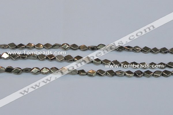 CPY651 15.5 inches 6*8mm pyrite gemstone beads wholesale