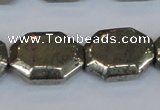 CPY655 15.5 inches 15*20mm octagonal pyrite gemstone beads