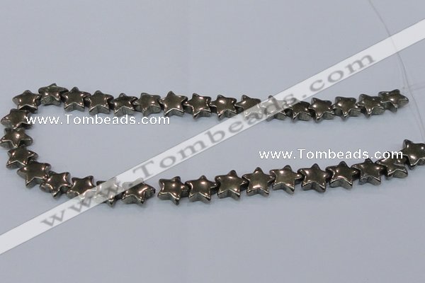 CPY659 15.5 inches 14*14mm star pyrite gemstone beads