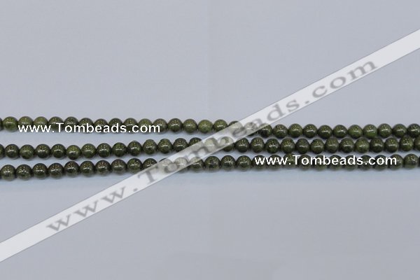 CPY750 15.5 inches 4mm round pyrite gemstone beads wholesale