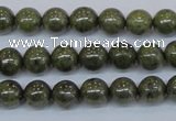 CPY751 15.5 inches 6mm round pyrite gemstone beads wholesale