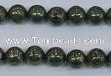 CPY762 15.5 inches 8mm round pyrite gemstone beads wholesale