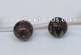 CPY780 Top drilled 10mm round pyrite gemstone beads wholesale