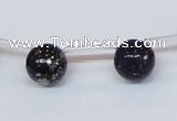 CPY785 Top drilled 10mm round pyrite gemstone beads wholesale