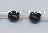 CPY788 Top drilled 10mm carved skull pyrite gemstone beads