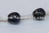 CPY789 Top drilled 12mm carved skull pyrite gemstone beads