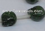 CPY797 Top drilled 16mm carved skull pyrite gemstone beads