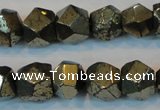 CPY80 15.5 inches 12mm faceted nuggets pyrite gemstone beads