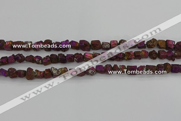 CPY801 15.5 inches 6*10mm - 8*12mm nuggets plated pyrite beads