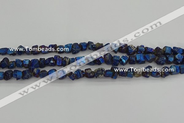 CPY805 15.5 inches 6*10mm - 8*12mm nuggets plated pyrite beads