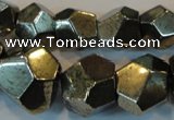 CPY81 15.5 inches 8mm - 16mm faceted nuggets pyrite gemstone beads