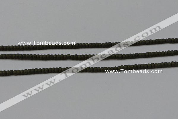 CPY810 15.5 inches 2*3mm faceted rondelle matte pyrite beads