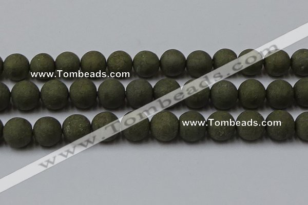 CPY820 15.5 inches 18mm round matte pyrite beads wholesale