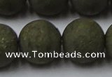 CPY821 15.5 inches 20mm round matte pyrite beads wholesale