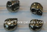 CPY88 15.5 inches 16mm carved skull pyrite gemstone beads wholesale