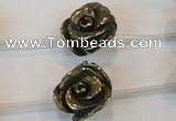 CPY95 15.5 inches 18mm carved rose pyrite gemstone beads wholesale