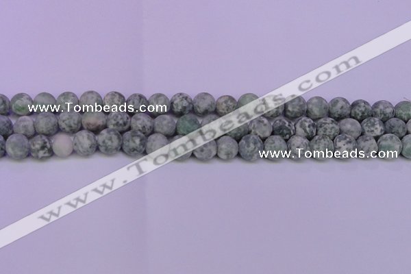 CQJ253 15.5 inches 10mm round matte Qinghai jade beads