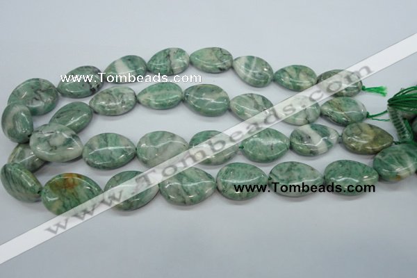 CQJ66 15.5 inches 18*25mm flat teardrop Qinghai jade beads wholesale