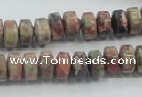 CRA07 15.5 inches 6*10mm rondelle natural rainforest agate beads