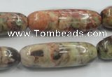 CRA10 15.5 inches 13*40mm cylinder natural rainforest agate beads