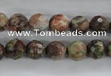 CRA102 15.5 inches 10mm faceted round rainforest agate gemstone beads