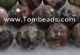 CRA106 15.5 inches 18mm faceted round rainforest agate beads